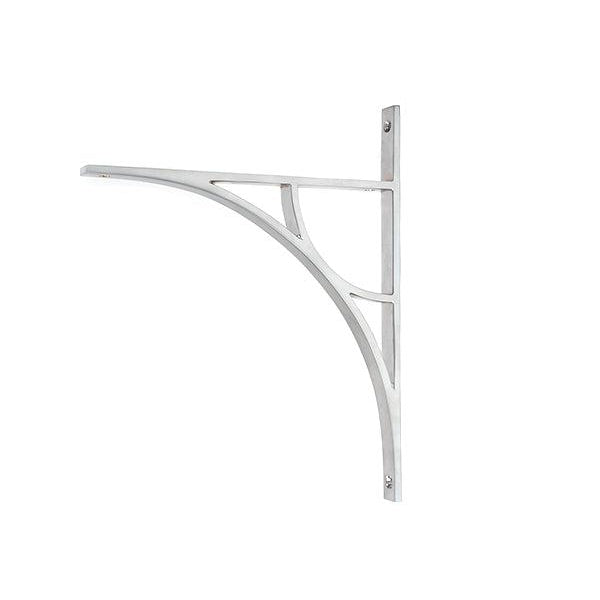 Satin Chrome Tyne Shelf Bracket (314mm x 250mm) | From The Anvil-Shelf Brackets-Yester Home