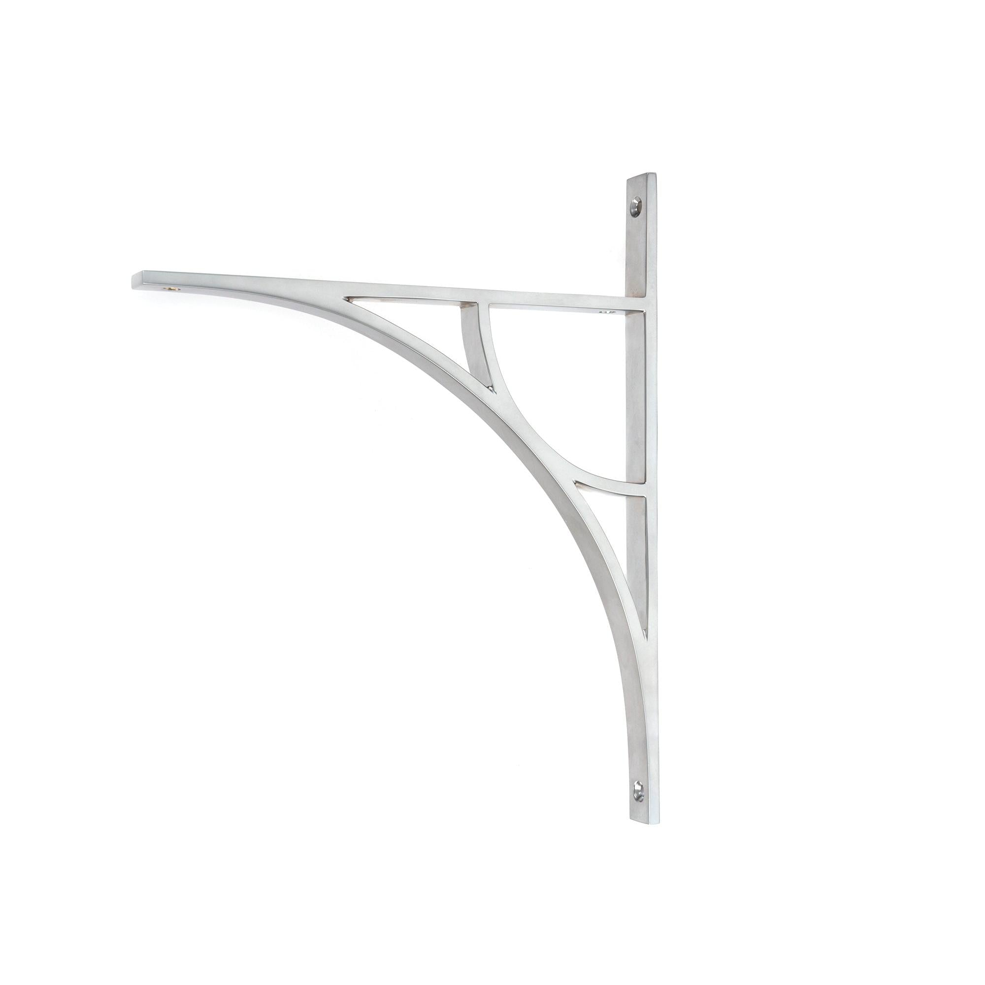 Satin Chrome Tyne Shelf Bracket (314mm x 250mm) | From The Anvil - Shelf Brackets - From The Anvil - Yester Home