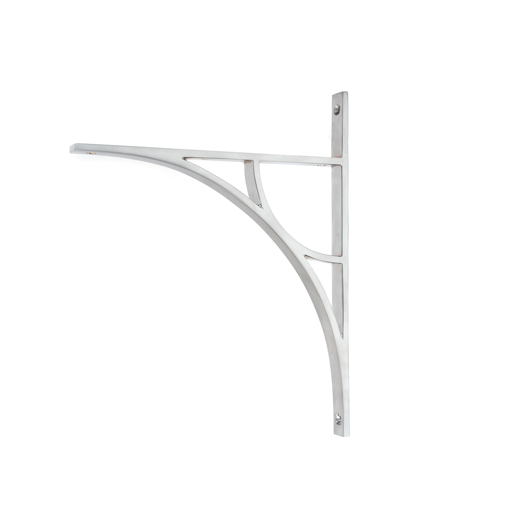 Satin Chrome Tyne Shelf Bracket (314mm x 250mm) | From The Anvil-Shelf Brackets-Yester Home