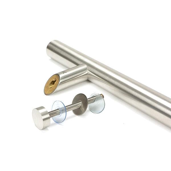 Satin Marine SS (316) 1.2m Offset T Bar Handle Bolt Fix 32mm Ø | From The Anvil-Pull Handles-Yester Home
