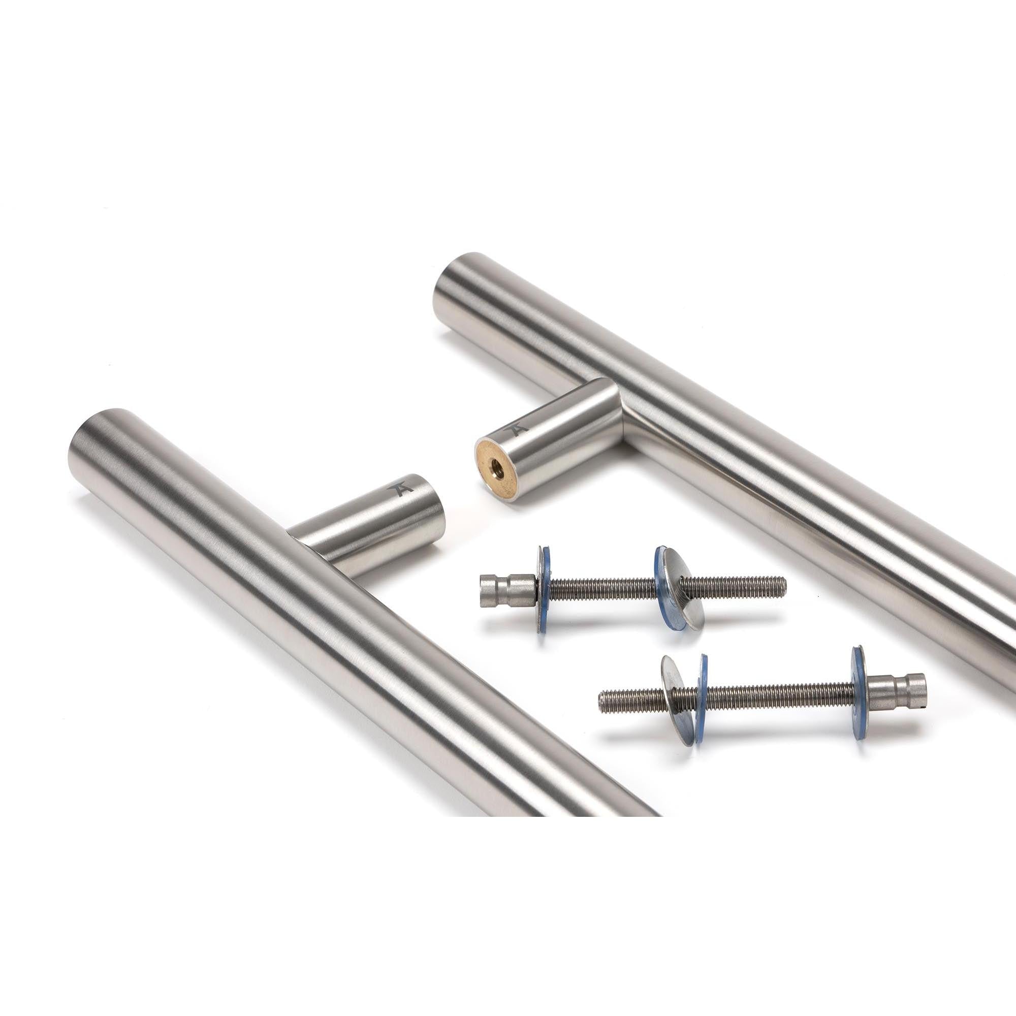 Satin Marine SS (316) 1.5m T Bar Handle B2B Fix 32mm Ø | From The Anvil - Door Pull Handles - From The Anvil - Yester Home