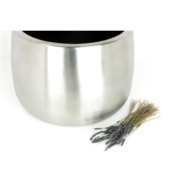 Satin Marine SS (316) 28cm Hepworth Pot (Drainage holes) | From The Anvil-Plant Pots-Yester Home