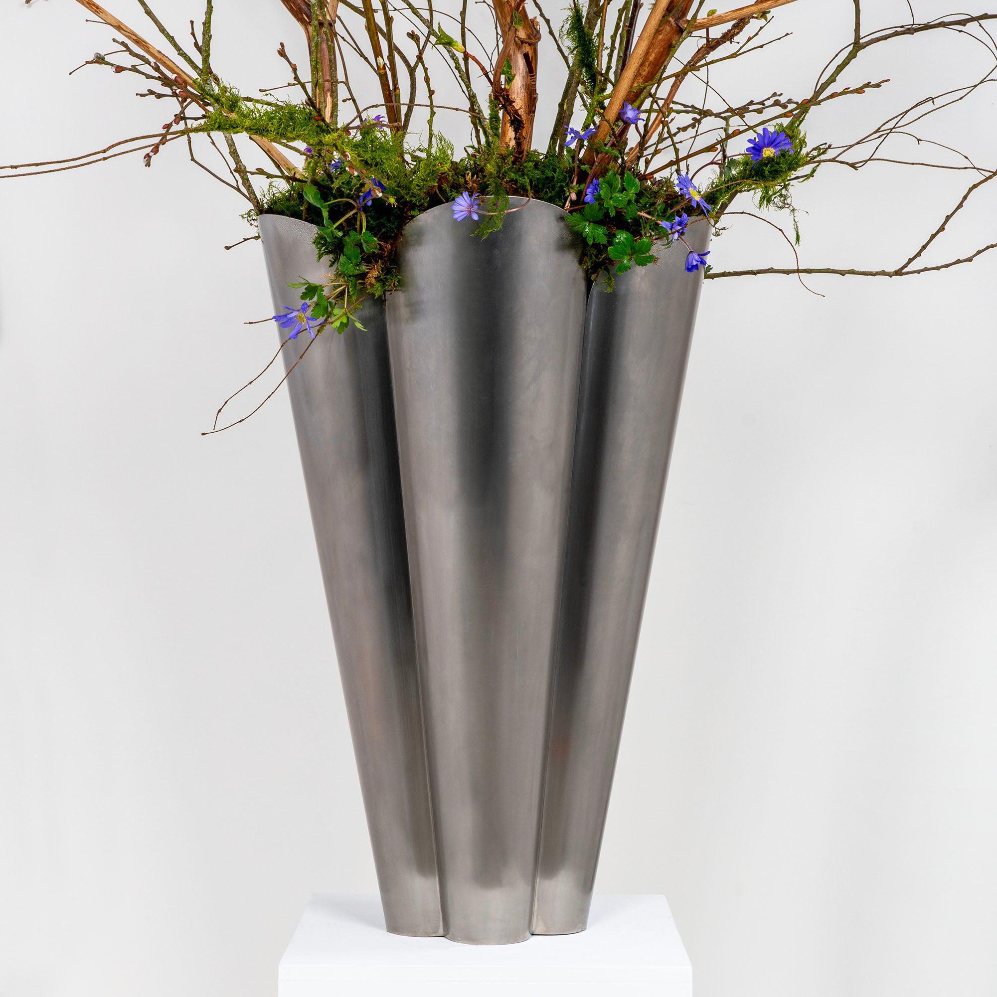 Satin Marine SS (316) 40cm Flora Pot | From The Anvil - Plant Pots - From The Anvil - Yester Home