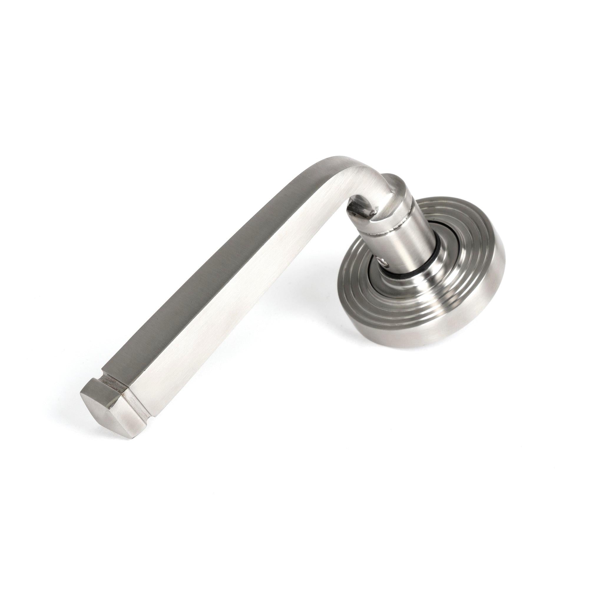 Satin Marine SS (316) Avon Round Lever on Rose Set (Beehive) | From The Anvil - Concealed - From The Anvil - Yester Home