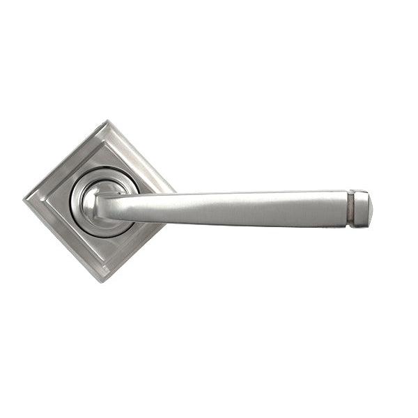 Satin Marine SS (316) Avon Round Lever on Rose Set (Square) - Unsprung | From The Anvil-Concealed-Yester Home