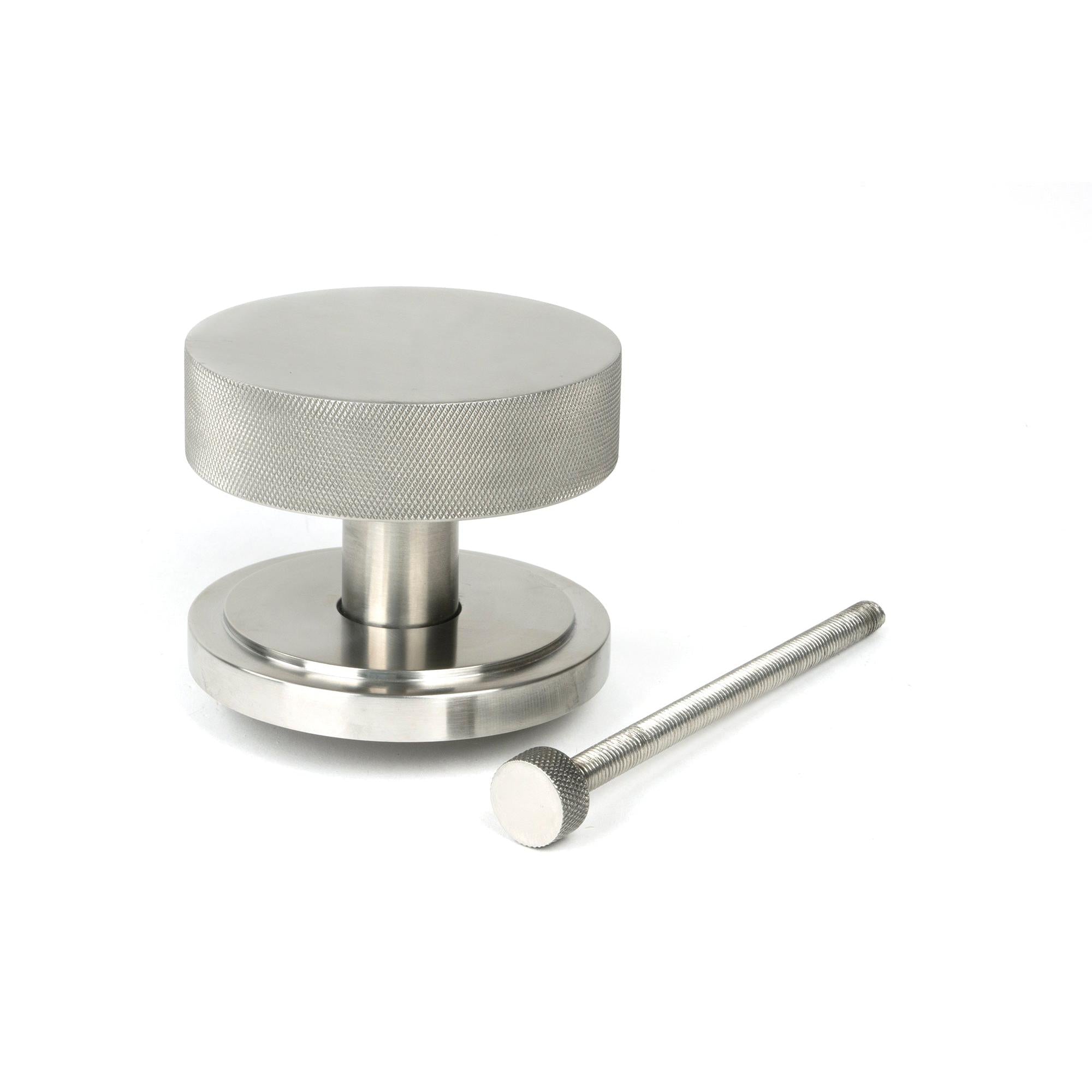 Satin Marine SS (316) Brompton Centre Door Knob (Art Deco) | From The Anvil - Centre Door Knobs - From The Anvil - Yester Home