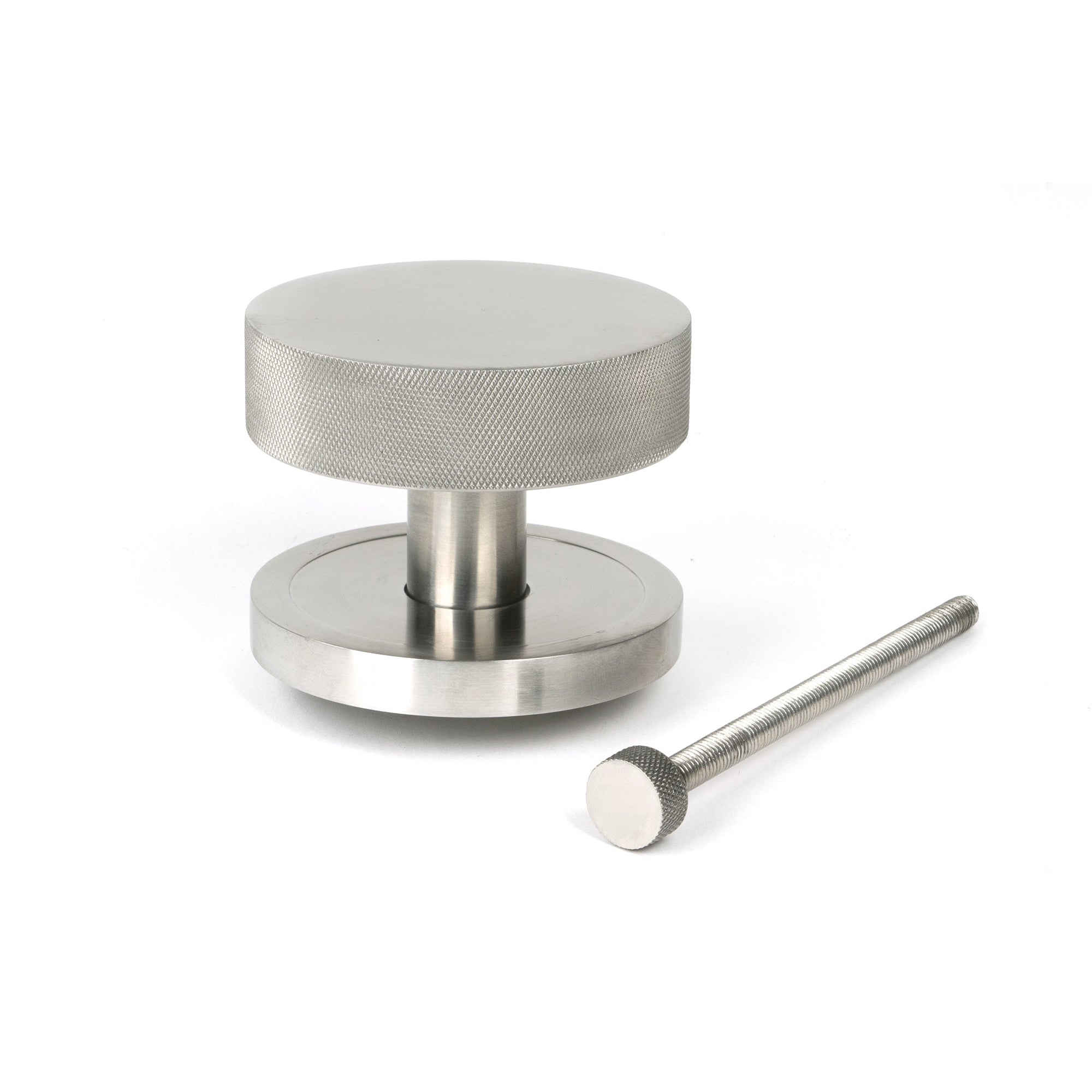 Satin Marine SS (316) Brompton Centre Door Knob (Plain) | From The Anvil-Centre Door Knobs-Yester Home