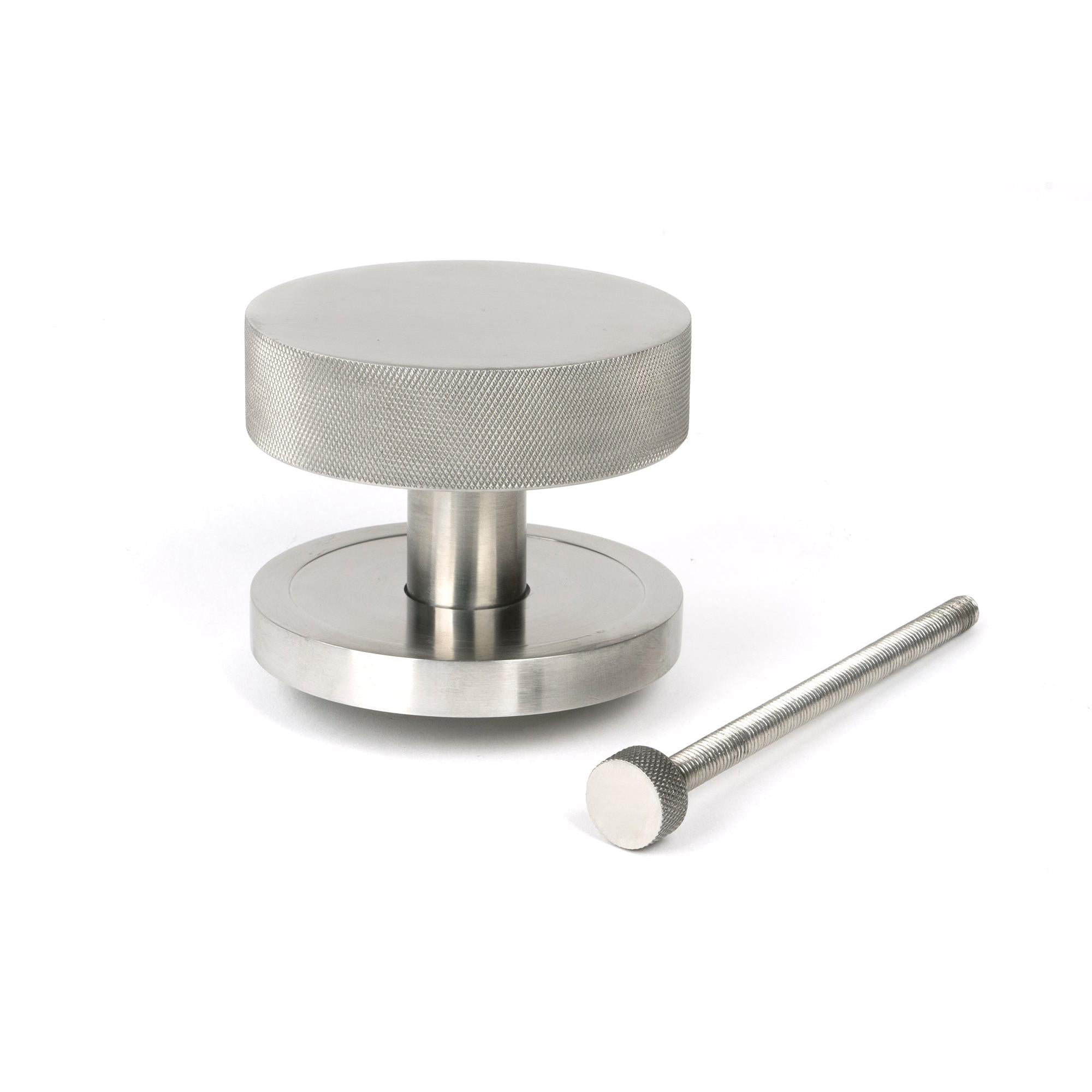 Satin Marine SS (316) Brompton Centre Door Knob (Plain) | From The Anvil - Centre Door Knobs - From The Anvil - Yester Home