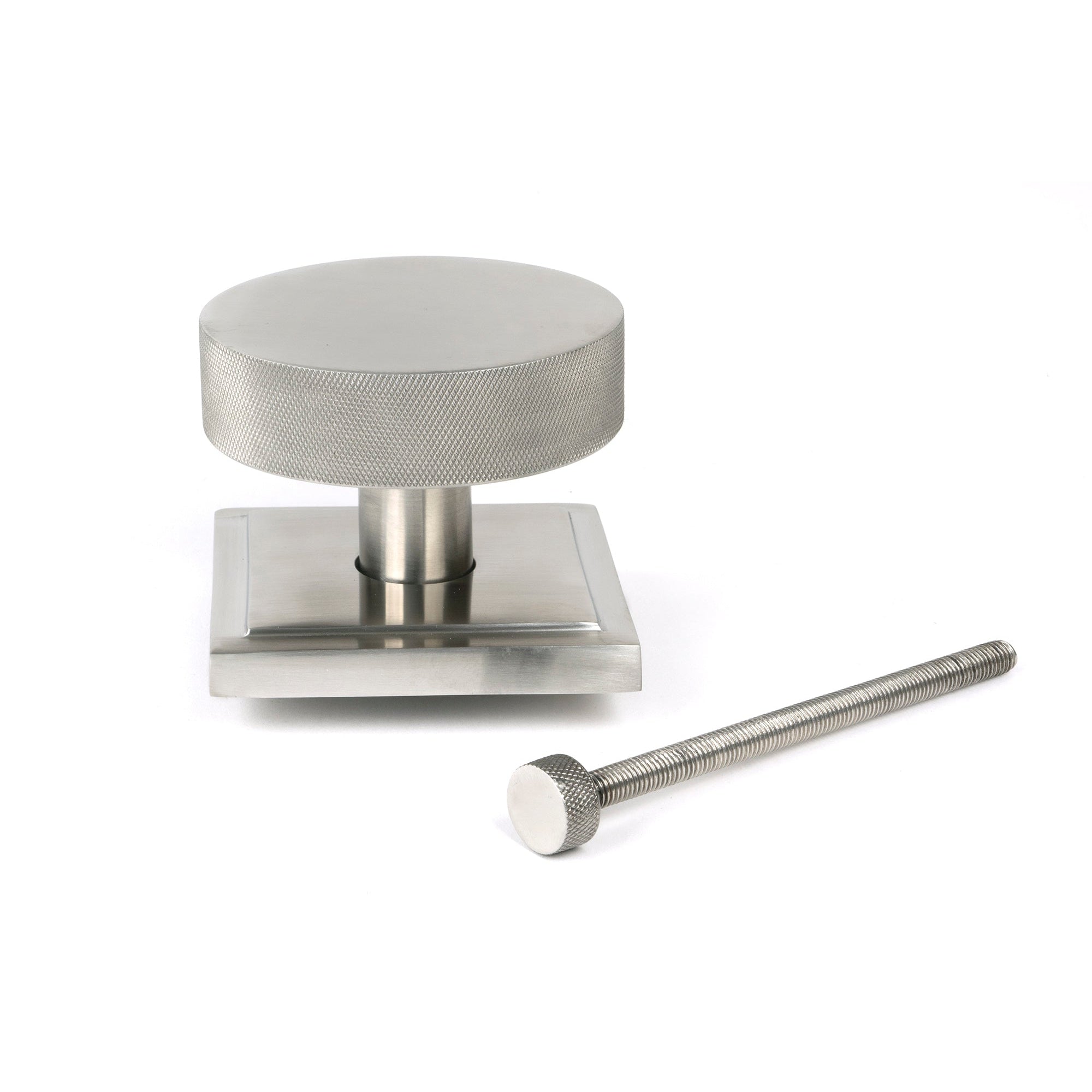 Satin Marine SS (316) Brompton Centre Door Knob (Square) | From The Anvil-Centre Door Knobs-Yester Home