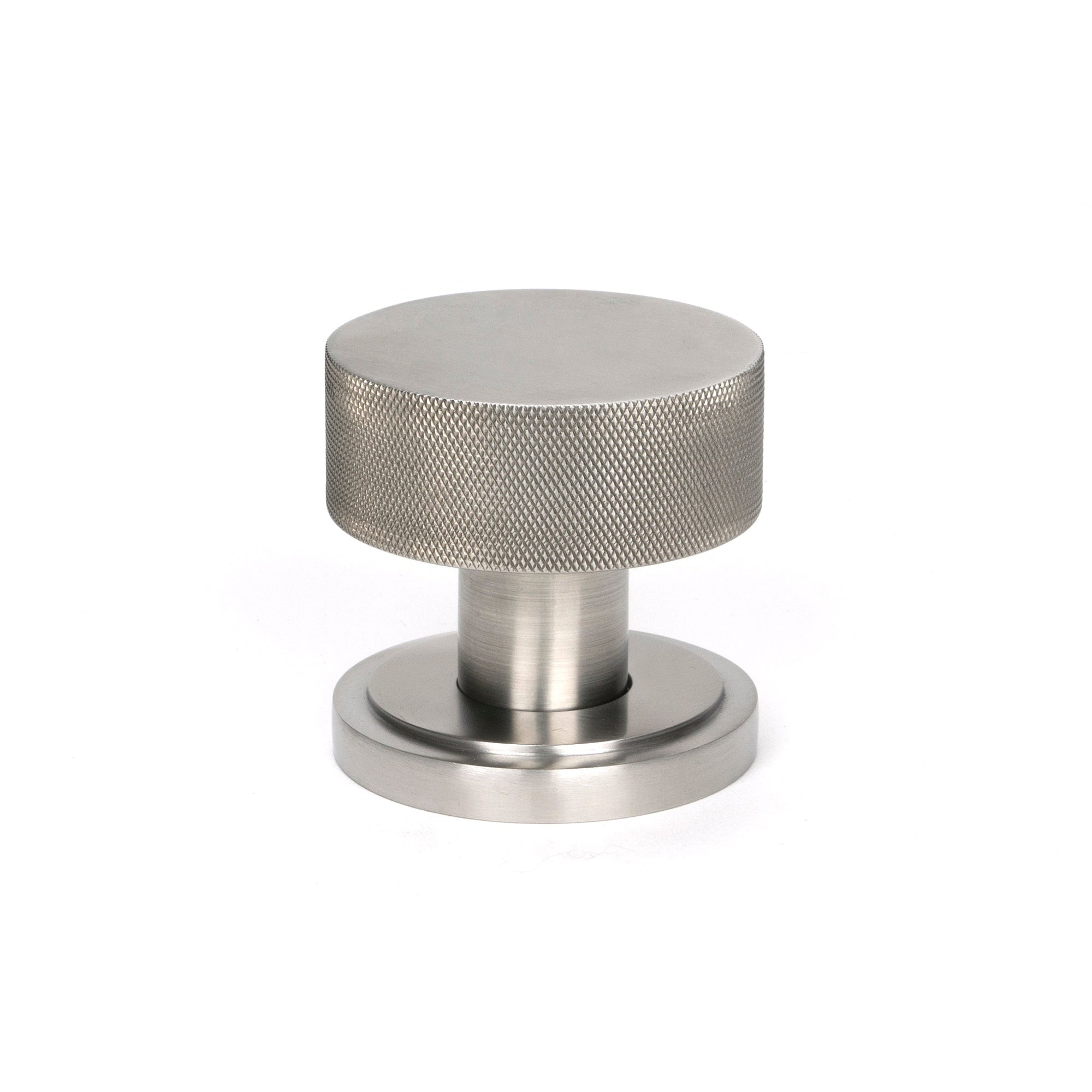Satin Marine SS (316) Brompton Mortice/Rim Knob Set (Art Deco) | From The Anvil-Mortice Knobs-Yester Home