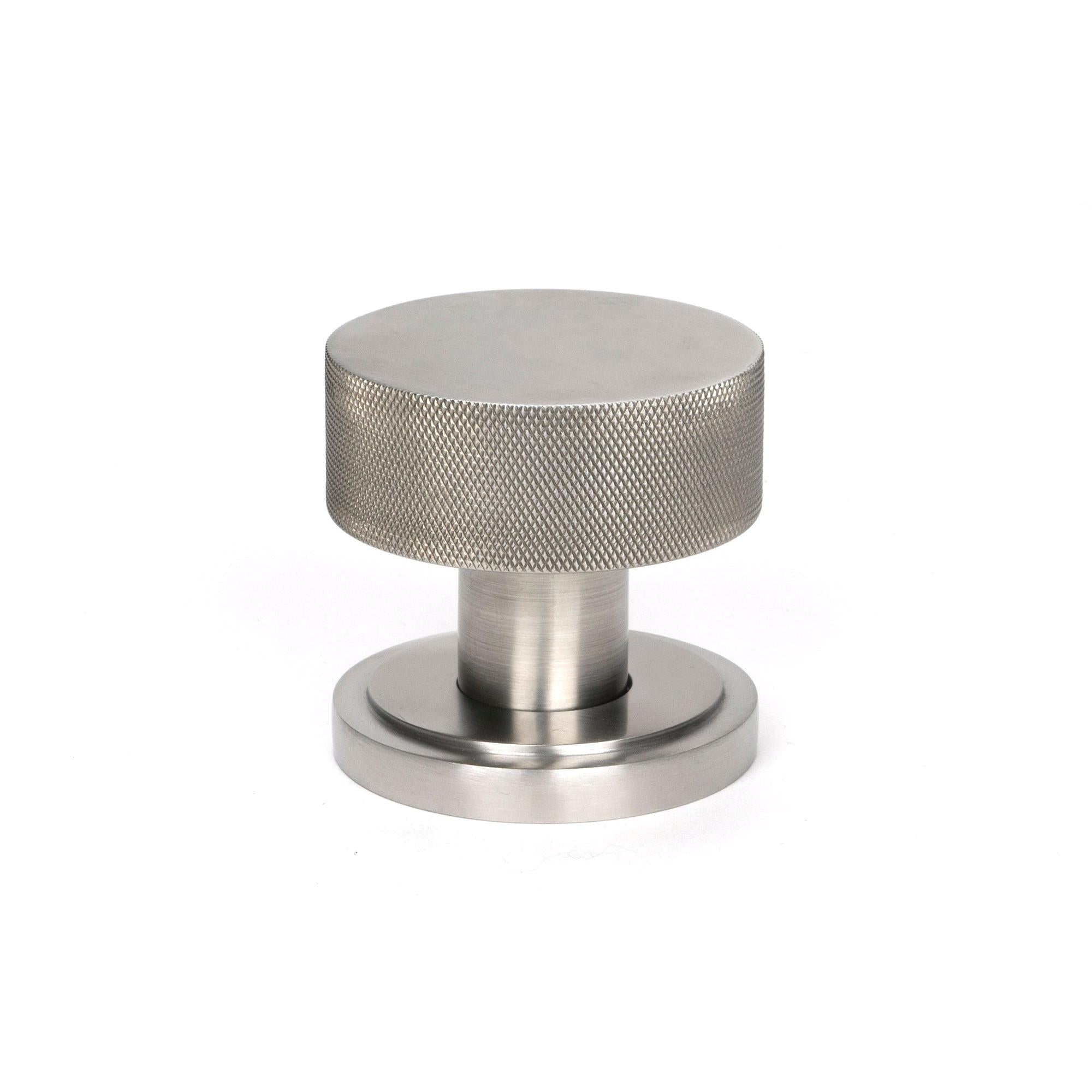 Satin Marine SS (316) Brompton Mortice/Rim Knob Set (Art Deco) | From The Anvil - Mortice Knobs - From The Anvil - Yester Home