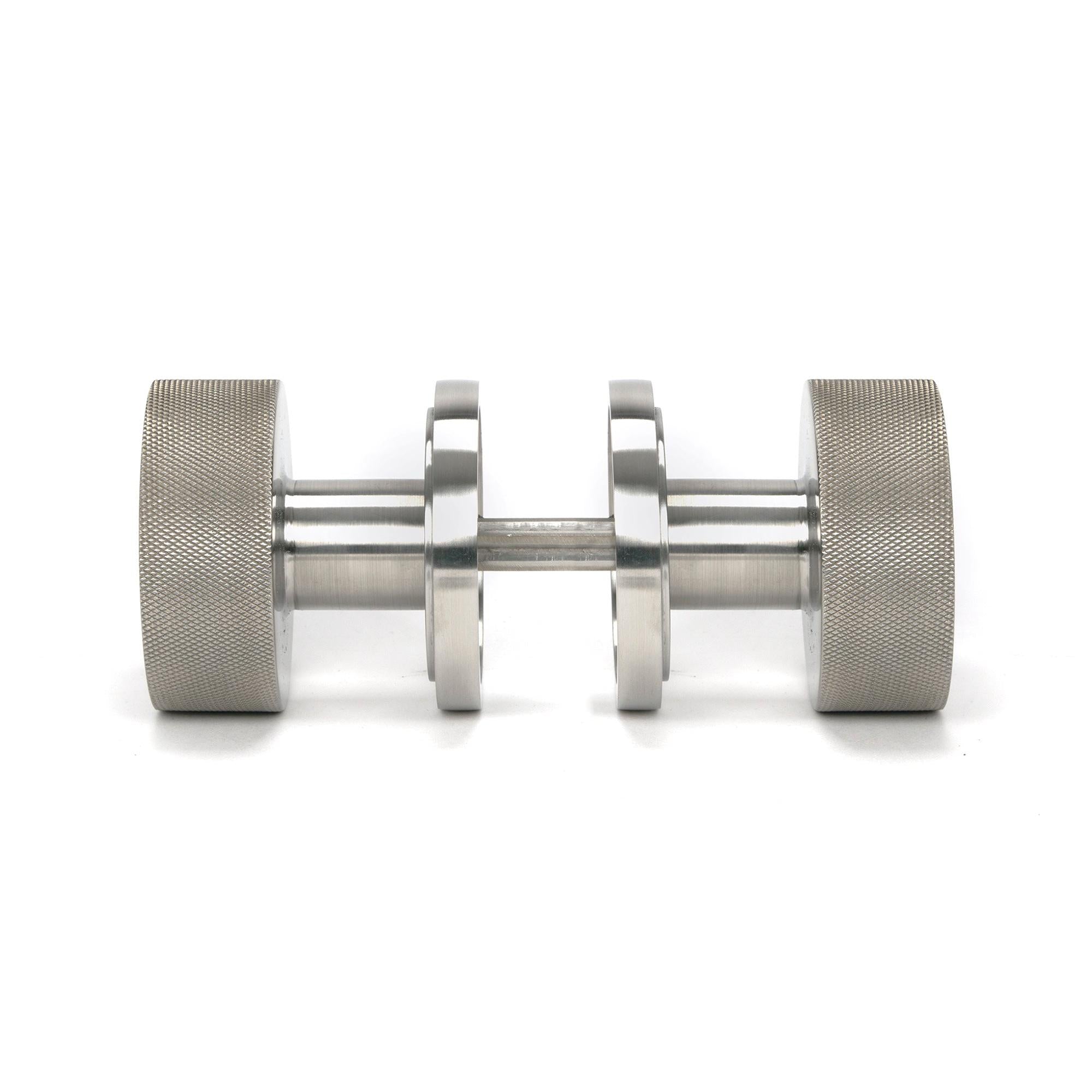 Satin Marine SS (316) Brompton Mortice/Rim Knob Set (Art Deco) | From The Anvil - Mortice Knobs - From The Anvil - Yester Home