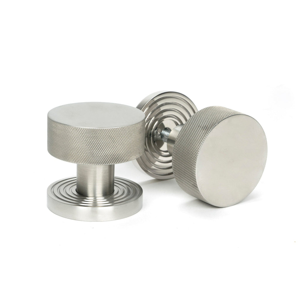 Satin Marine SS (316) Brompton Mortice/Rim Knob Set (Beehive) | From The Anvil-Mortice Knobs-Yester Home