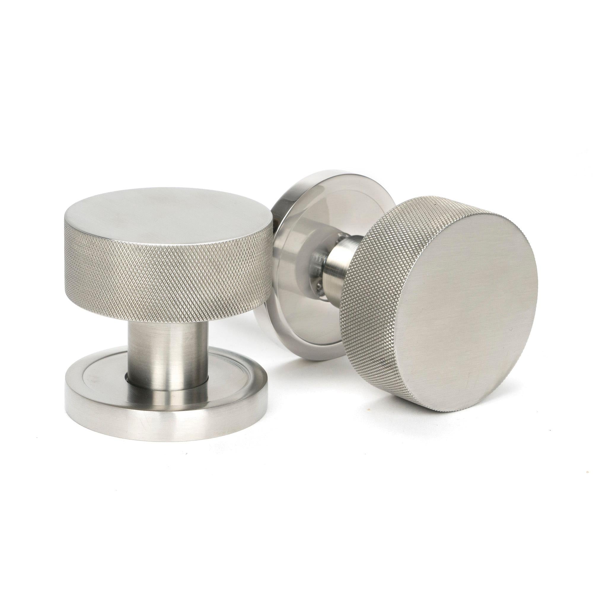 Satin Marine SS (316) Brompton Mortice/Rim Knob Set (Plain) | From The Anvil - Mortice Knobs - From The Anvil - Yester Home