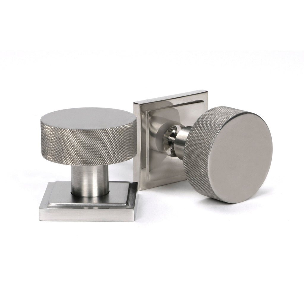Satin Marine SS (316) Brompton Mortice/Rim Knob Set (Square) | From The Anvil-Mortice Knobs-Yester Home