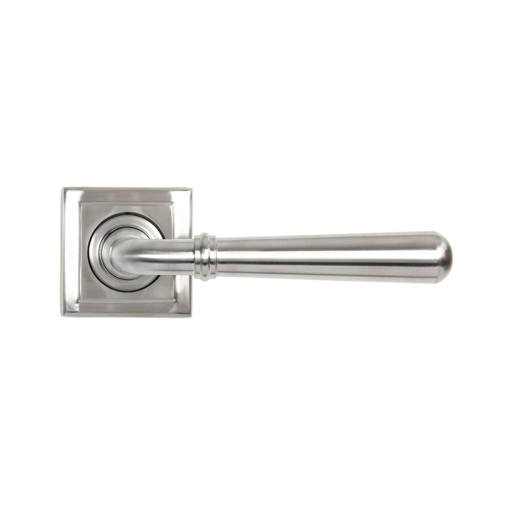 Satin Marine SS (316) Newbury Lever on Rose Set (Square) - Unsprung | From The Anvil - Concealed - From The Anvil - Yester Home