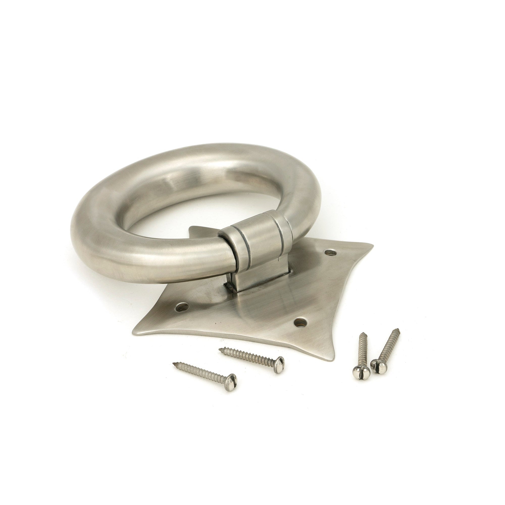 Satin Marine SS (316) Ring Door Knocker | From The Anvil-Surface Fixed Door Knockers-Yester Home