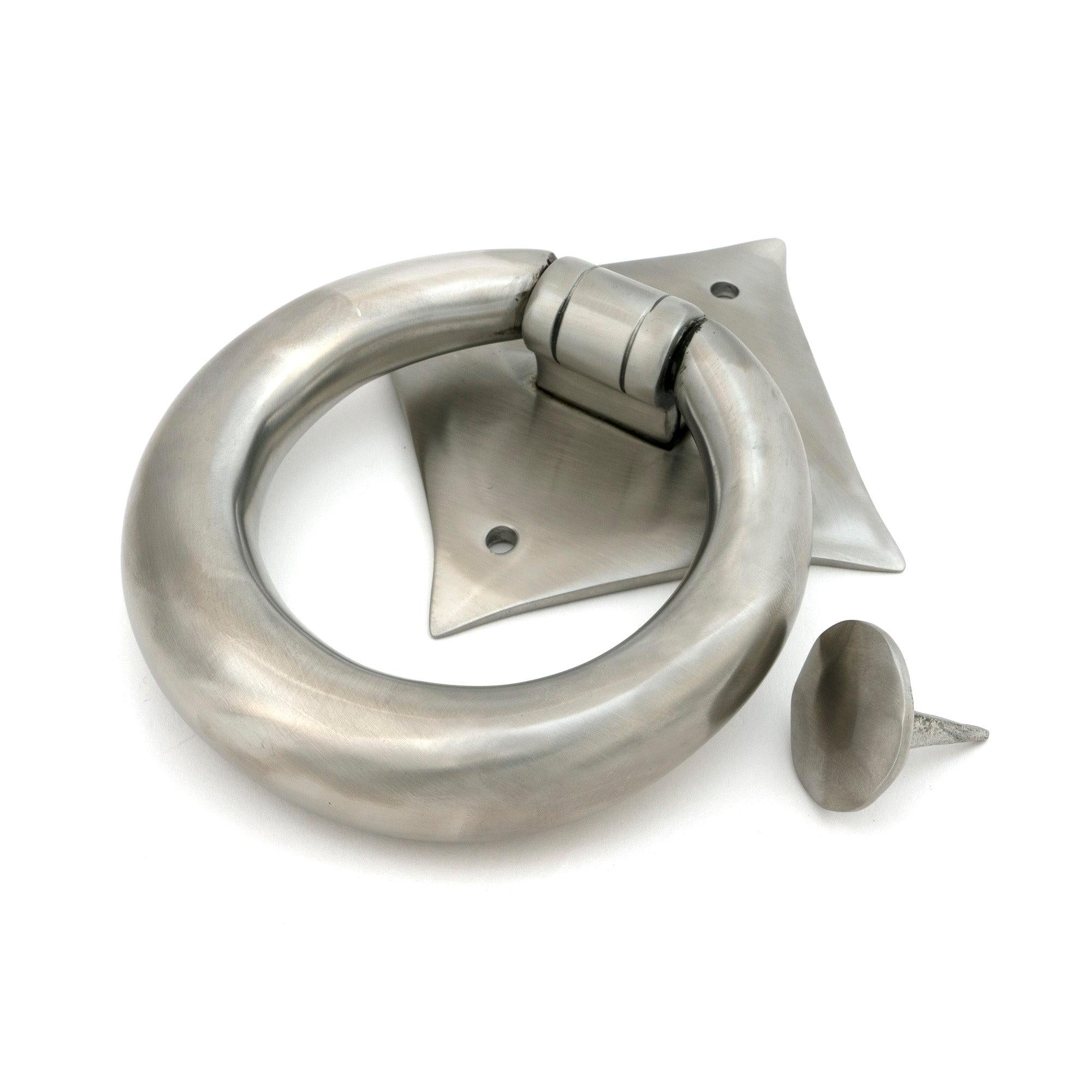 Satin Marine SS (316) Ring Door Knocker | From The Anvil - Surface Fixed Door Knockers - From The Anvil - Yester Home