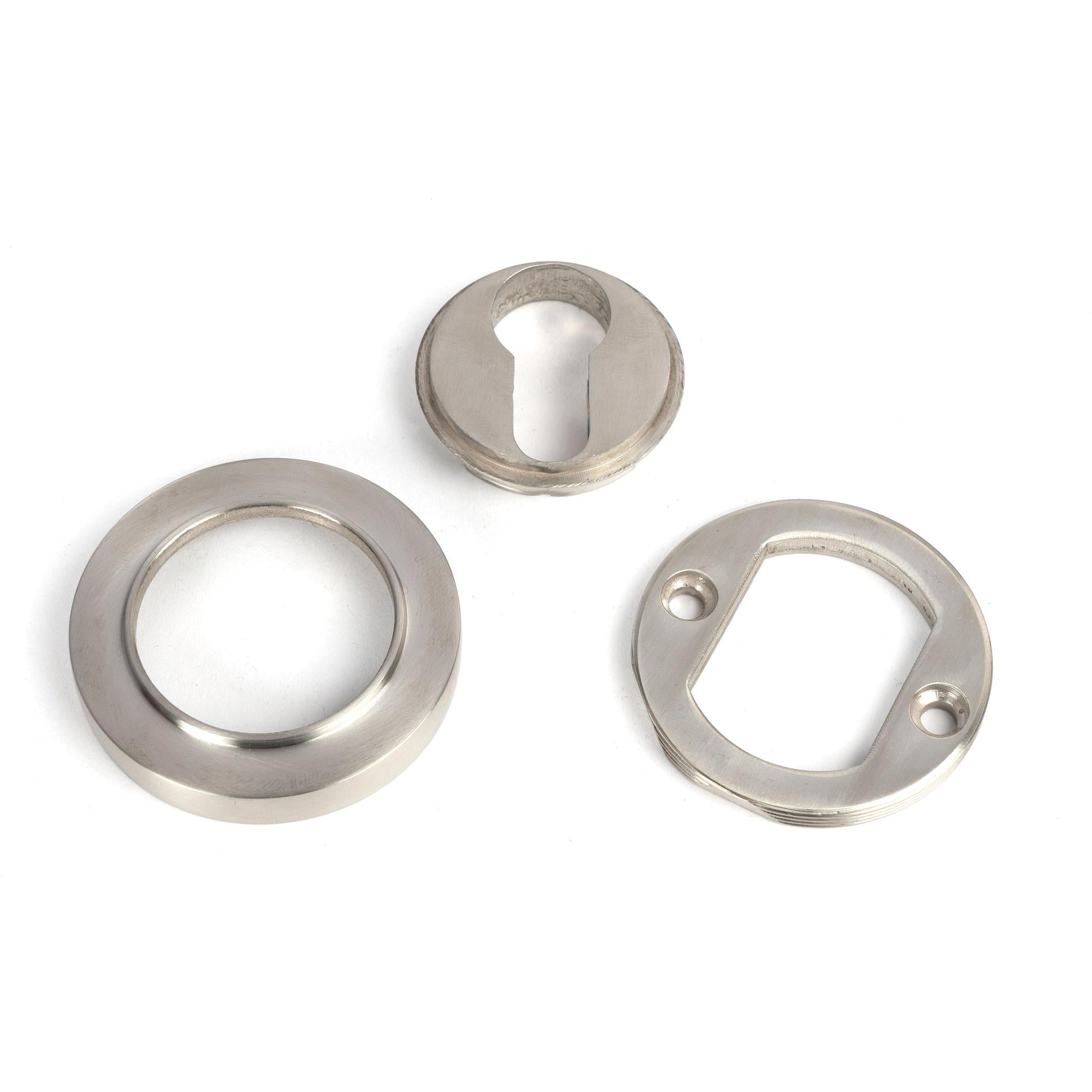 Satin Marine SS (316) Round Euro Escutcheon (Plain) | From The Anvil - Euro Escutcheons - From The Anvil - Yester Home