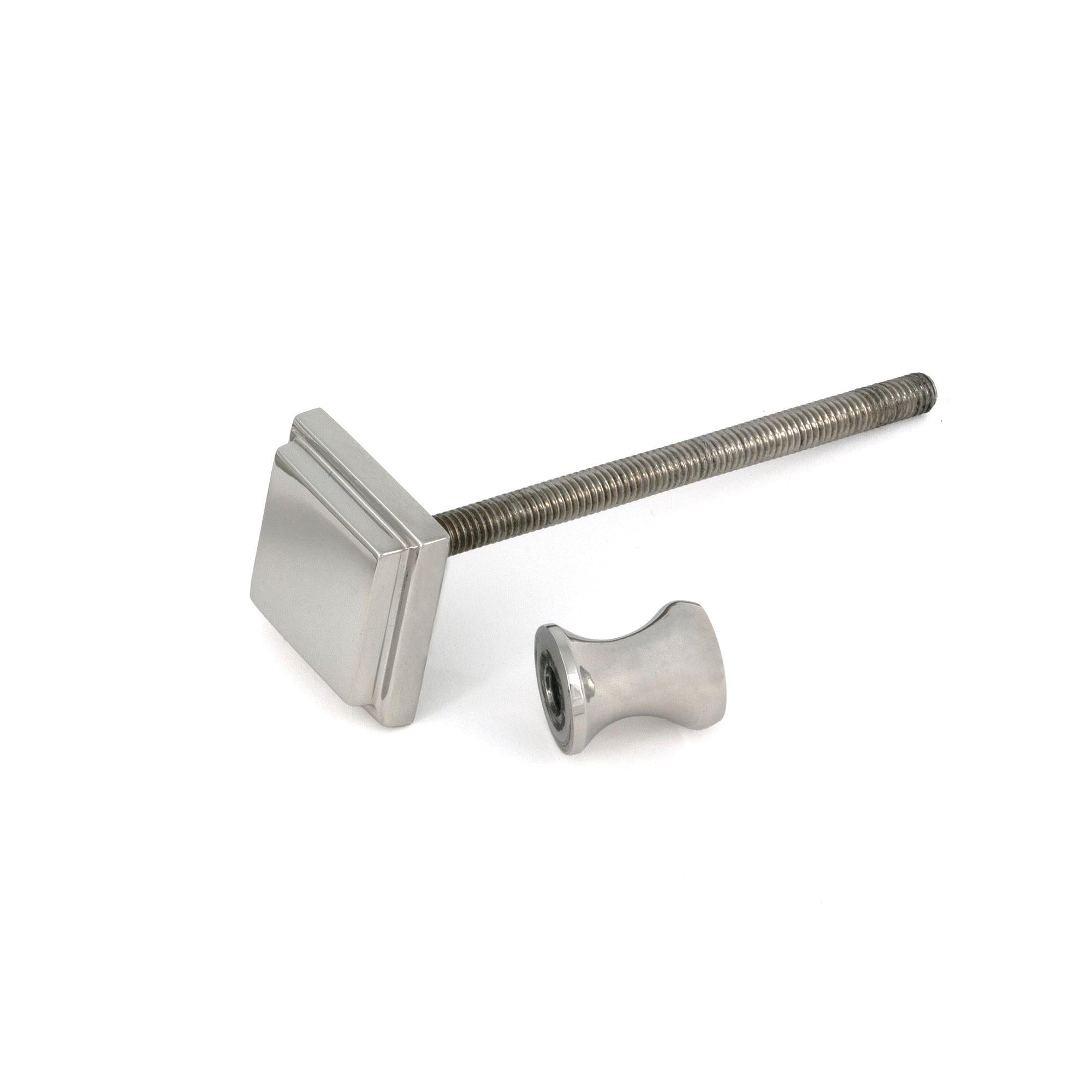 Satin Marine SS (316) Slimline Art Deco Door Knocker - Bolt-Through Door Knockers - From The Anvil - Yester Home