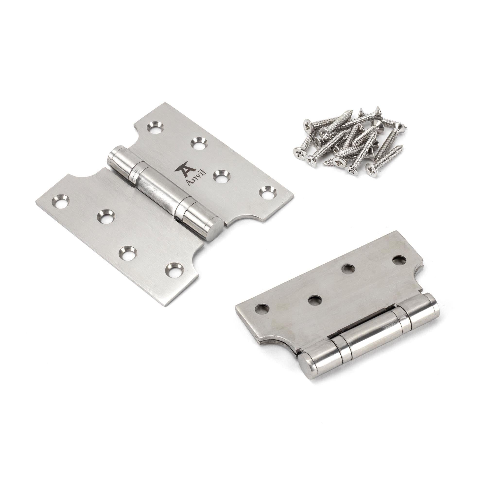 Satin SS 4" x 2" x 4" Parliament Hinge (pair) | From The Anvil - Parliament Hinges - From The Anvil - Yester Home