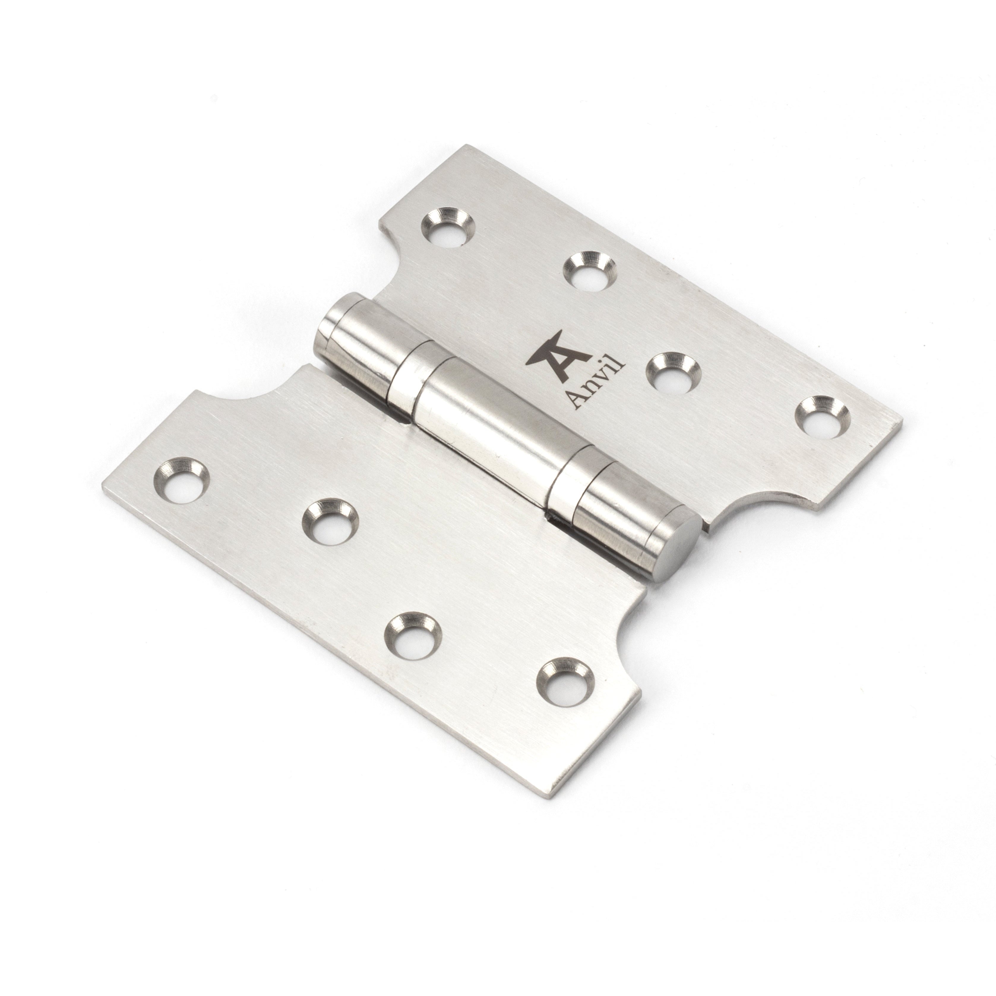 Satin SS 4" x 2" x 4" Parliament Hinge (pair) | From The Anvil-Parliament Hinges-Yester Home