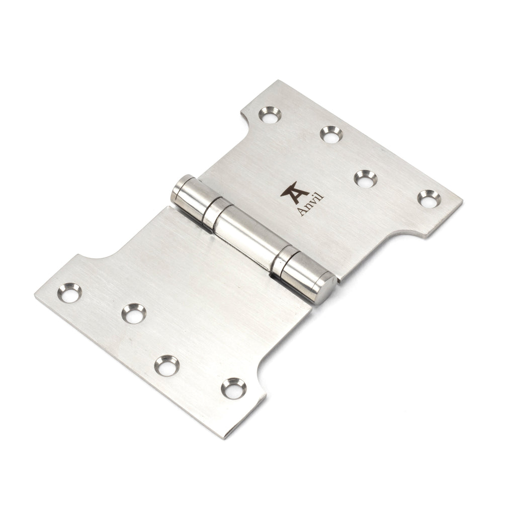 Satin SS 4" x 4" x 6" Parliament Hinge (pair) | From The Anvil-Parliament Hinges-Yester Home