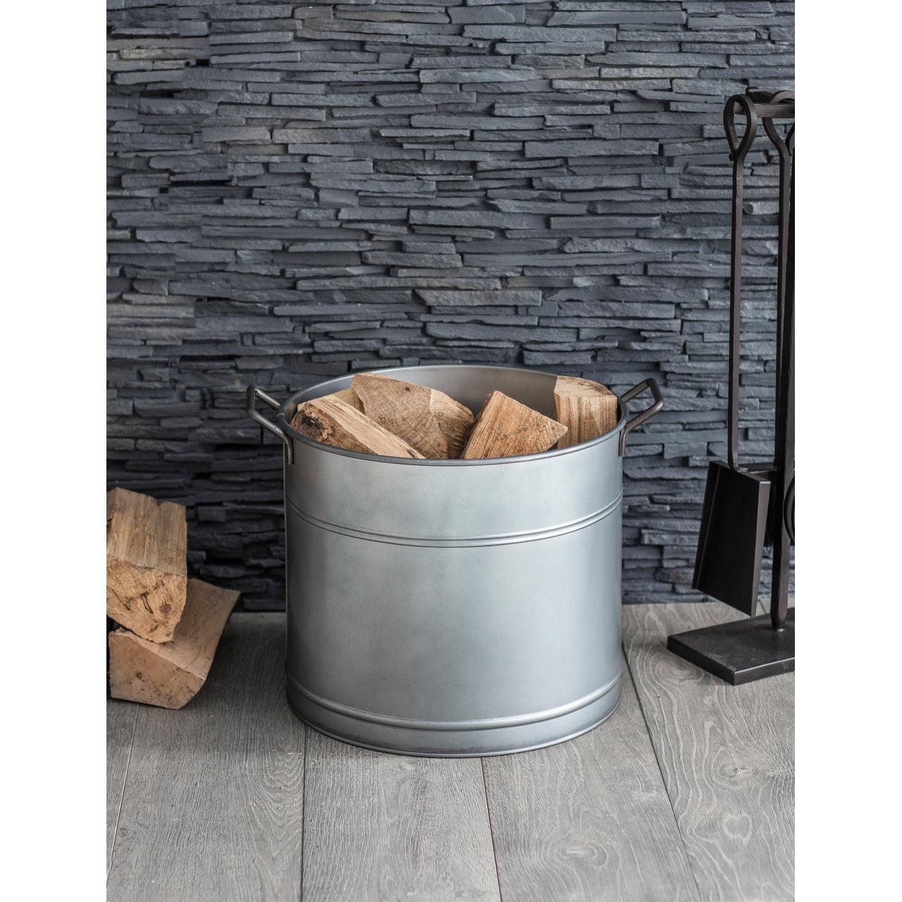 Set of 2 Buckets - Galvanised Steel-Pots, Planters & Troughs-Yester Home