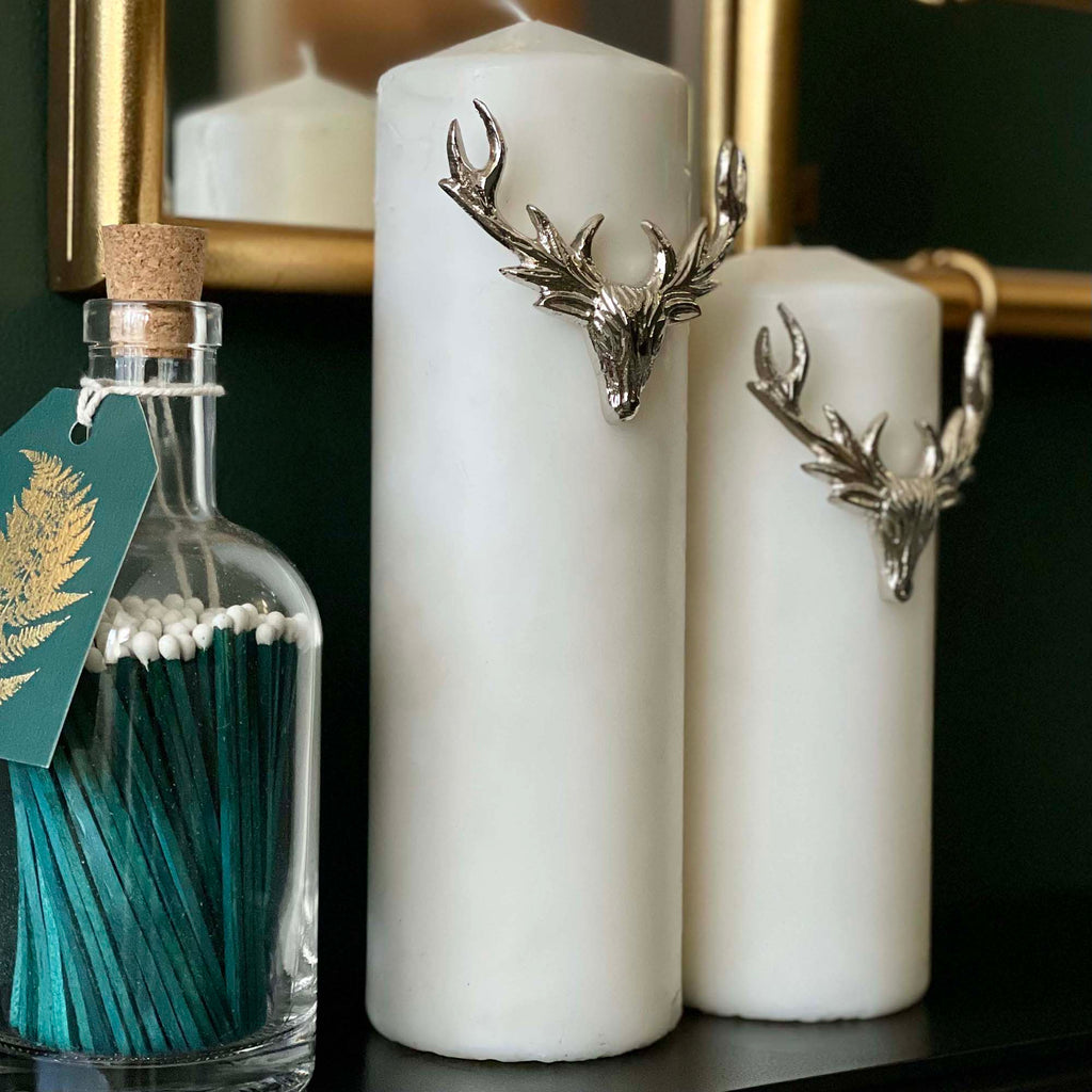 Set of 3 Large Stag Candle Pins-Candle Pins-Yester Home