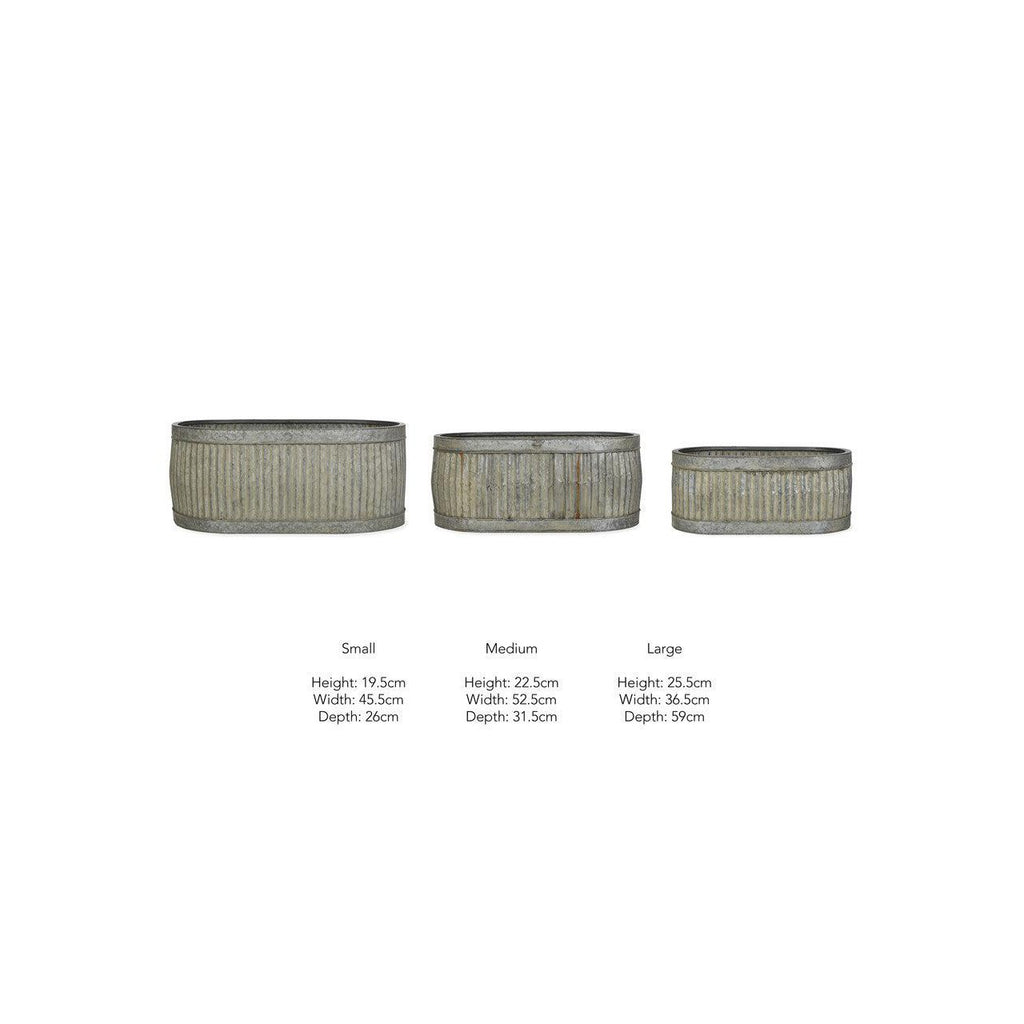Set of 3 Oval Vence Planters-Planters-Yester Home