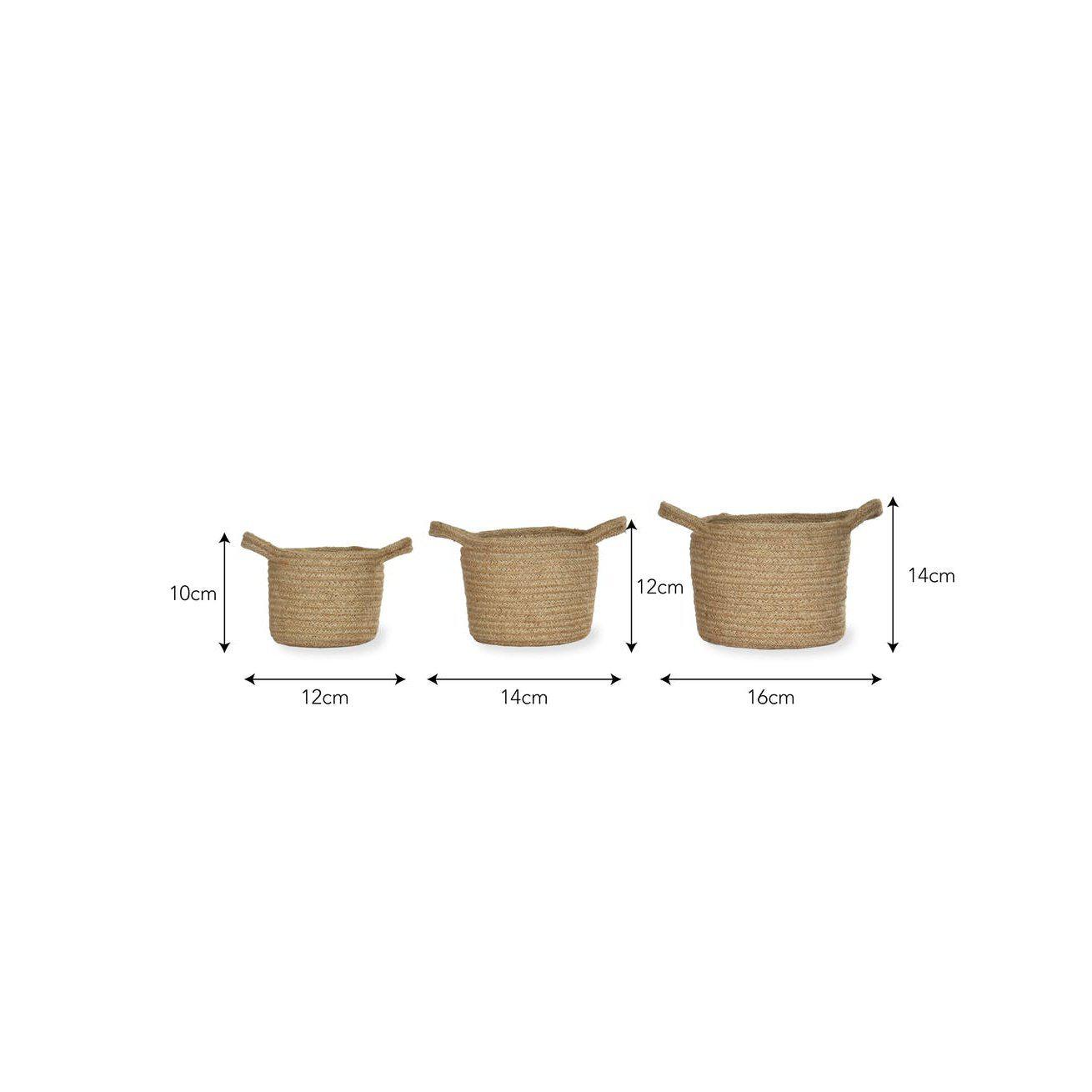 Set of 3 Woven Plant Pots-Plant Pots-Yester Home