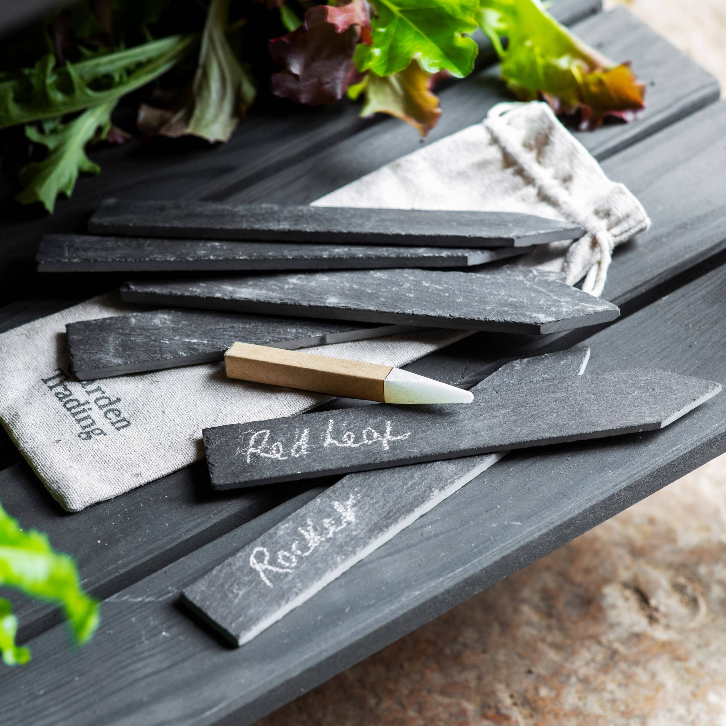 Set of 6 Slate Herb Tags-Garden Accessories-Yester Home