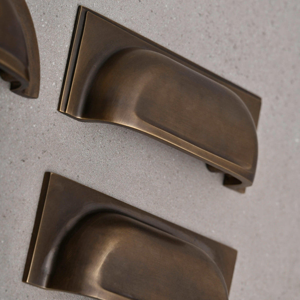 Shropshire Aged Brass Cupboard Handles-Cabinet Handles-Yester Home
