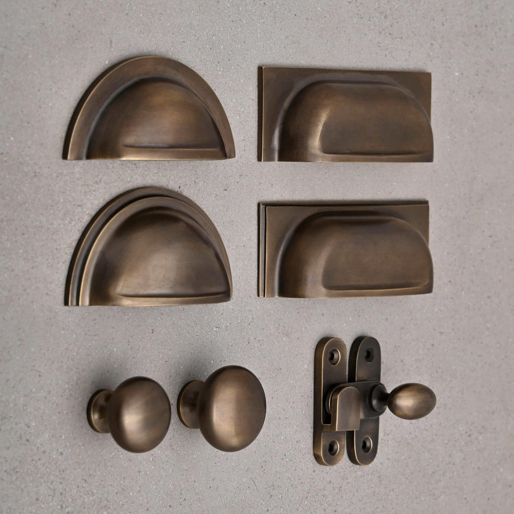 Shropshire Aged Brass Cupboard Handles-Cabinet Handles-Yester Home