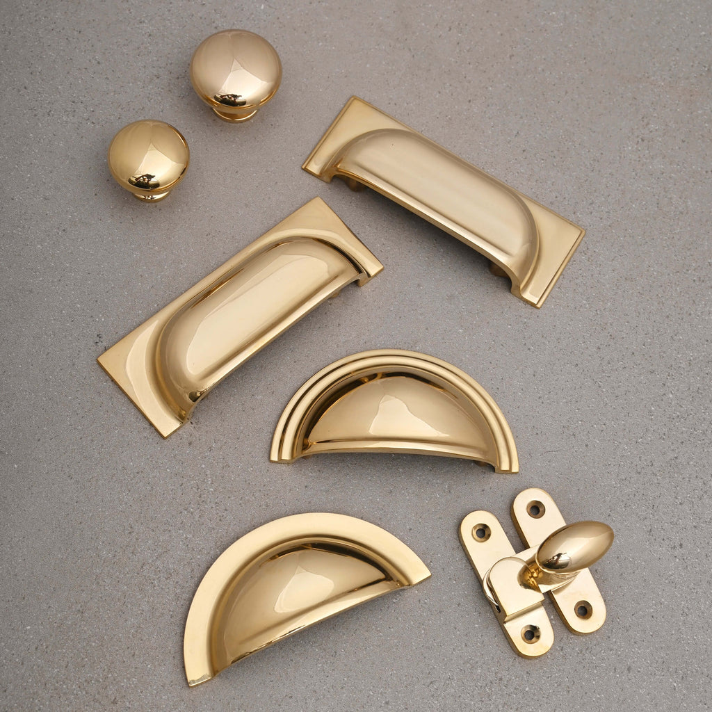 Shropshire Polished Brass Cupboard Handles-Cabinet Handles-Yester Home