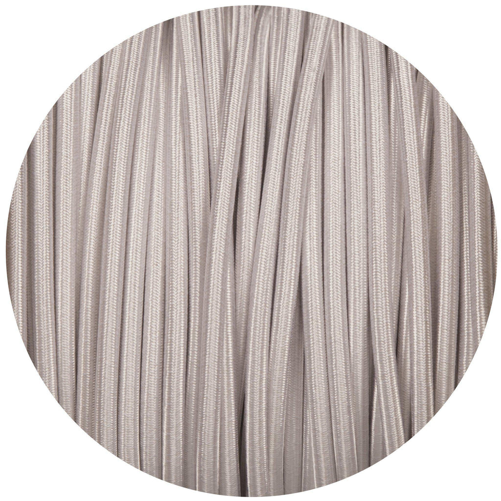 Silver Round Fabric Braided Cable-Fabric Cable-Yester Home