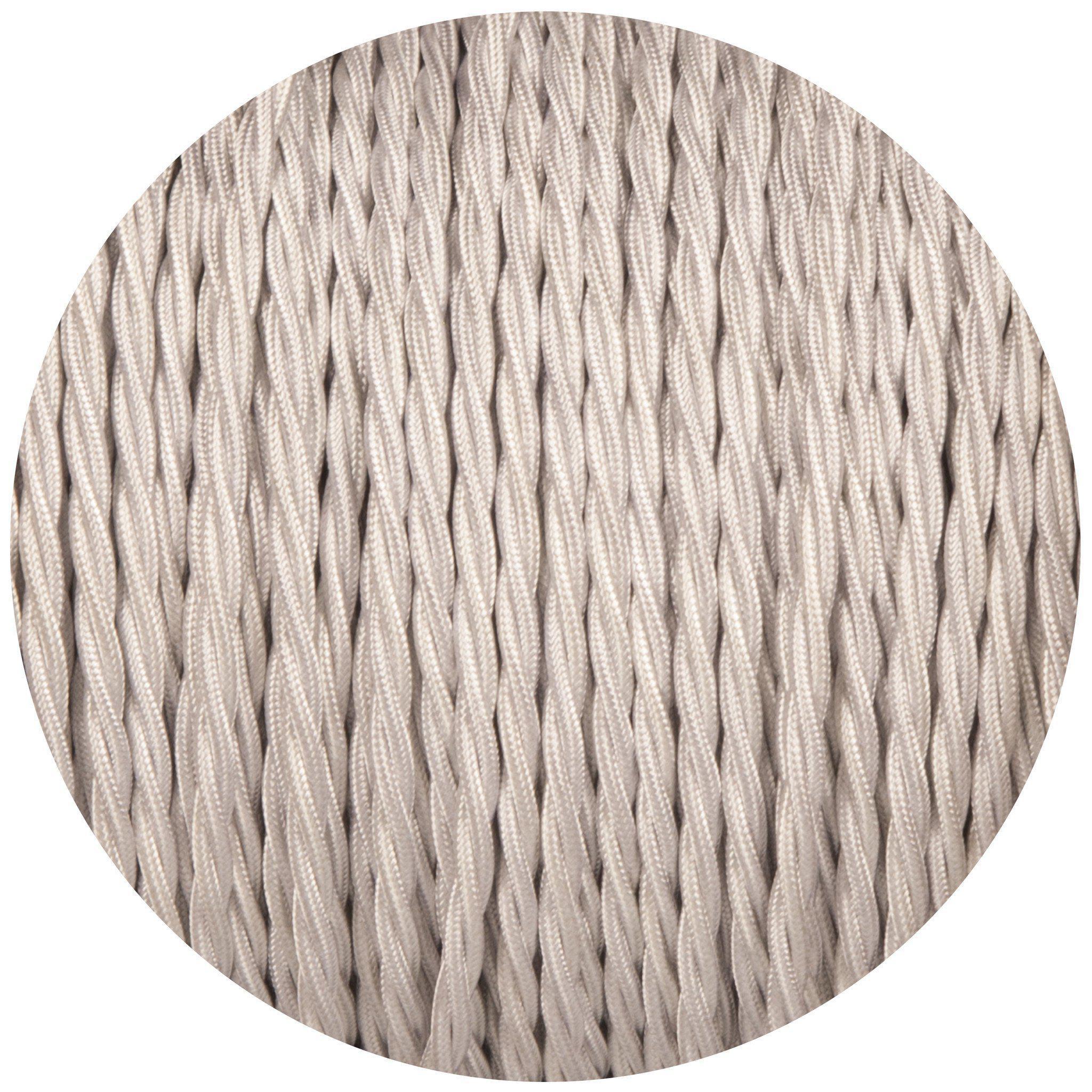 Silver Twisted Fabric Braided Cable-Fabric Cable-Yester Home