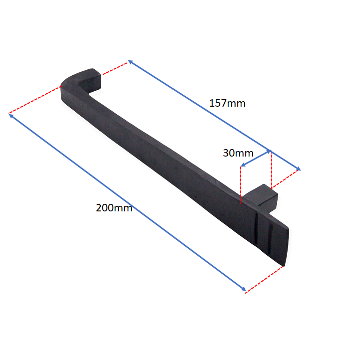 Skeg Pull Handle Medium Matt Black-Cabinet Handles-Yester Home