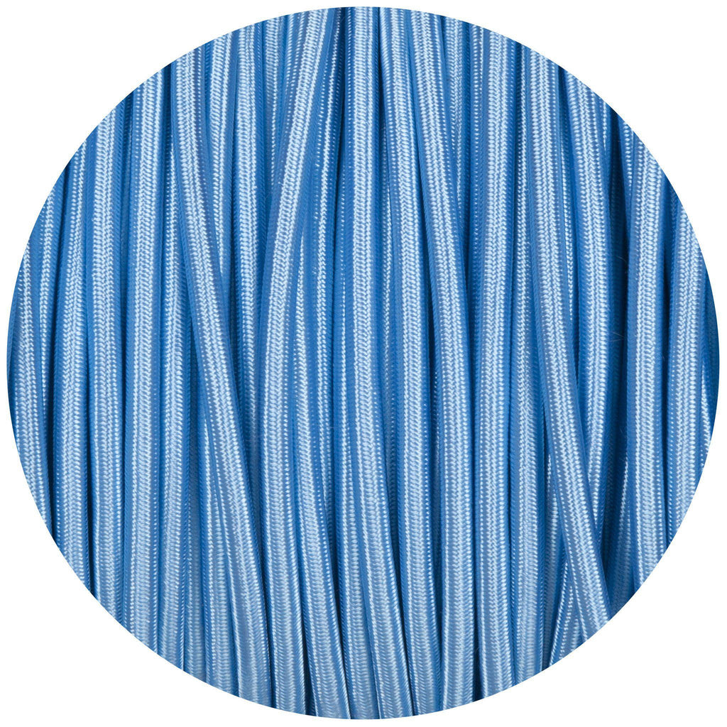 Sky Blue Round Fabric Braided Cable-Fabric Cable-Yester Home