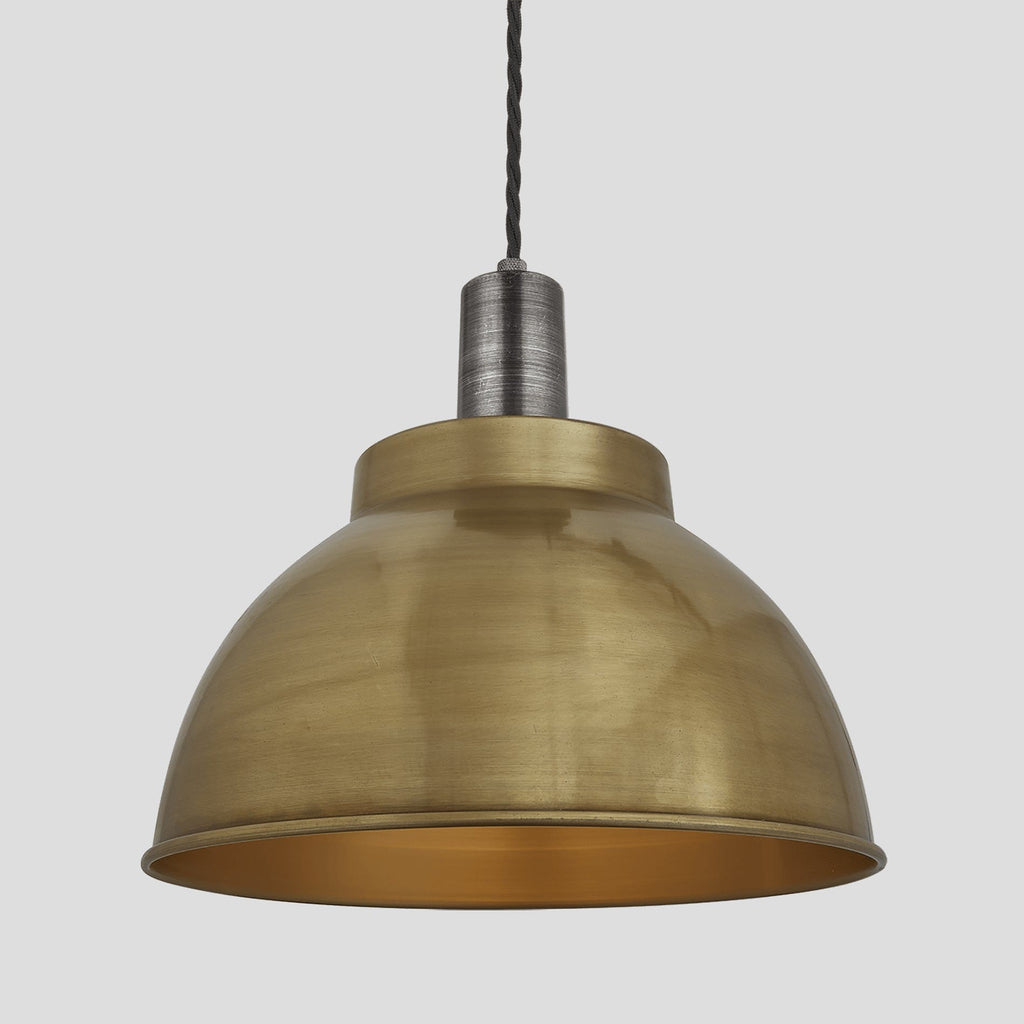 Sleek Dome Pendant - 13 Inch - Brass-Ceiling Lights-Yester Home