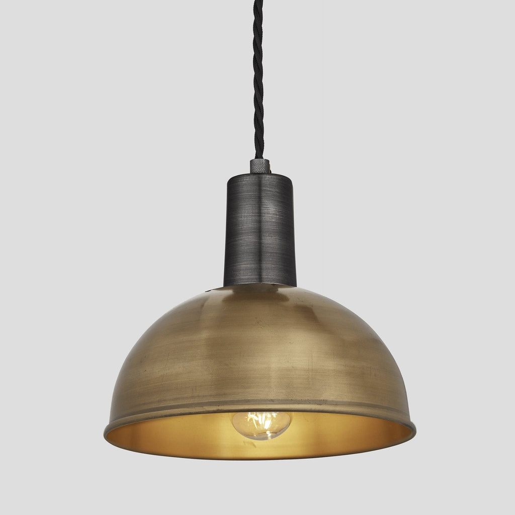 Sleek Dome Pendant - 8 Inch - Brass-Ceiling Lights-Yester Home