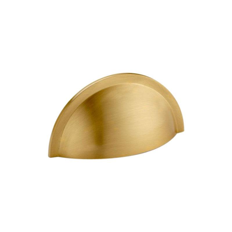 Slim Cup Handle Small Satin Brass-Cupboard Pulls-Yester Home