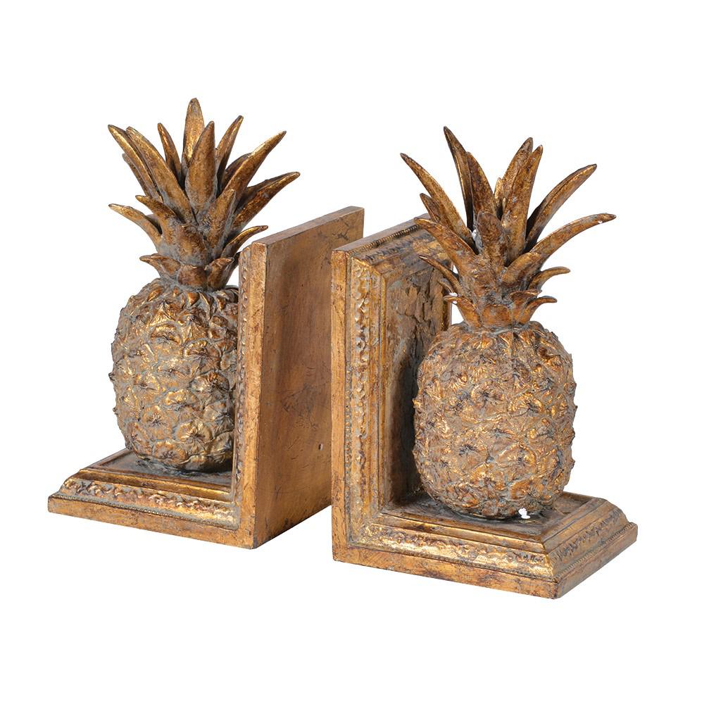 Small Pineapple Bookends-Bookends-Yester Home