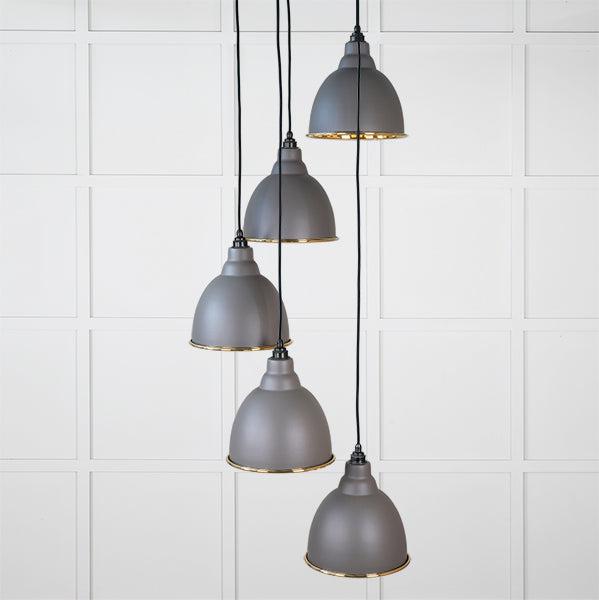 Smooth Brass Brindley Cluster Pendant in Bluff | From The Anvil-Cluster Pendants-Yester Home