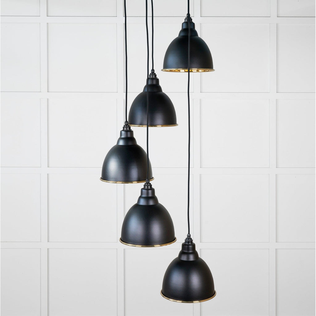 Smooth Brass Brindley Cluster Pendant in Elan Black | From The Anvil-Cluster Pendants-Yester Home