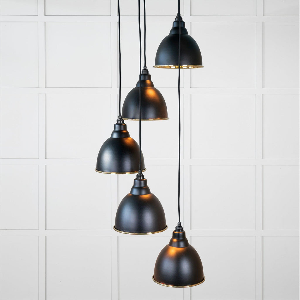 Smooth Brass Brindley Cluster Pendant in Elan Black | From The Anvil-Cluster Pendants-Yester Home