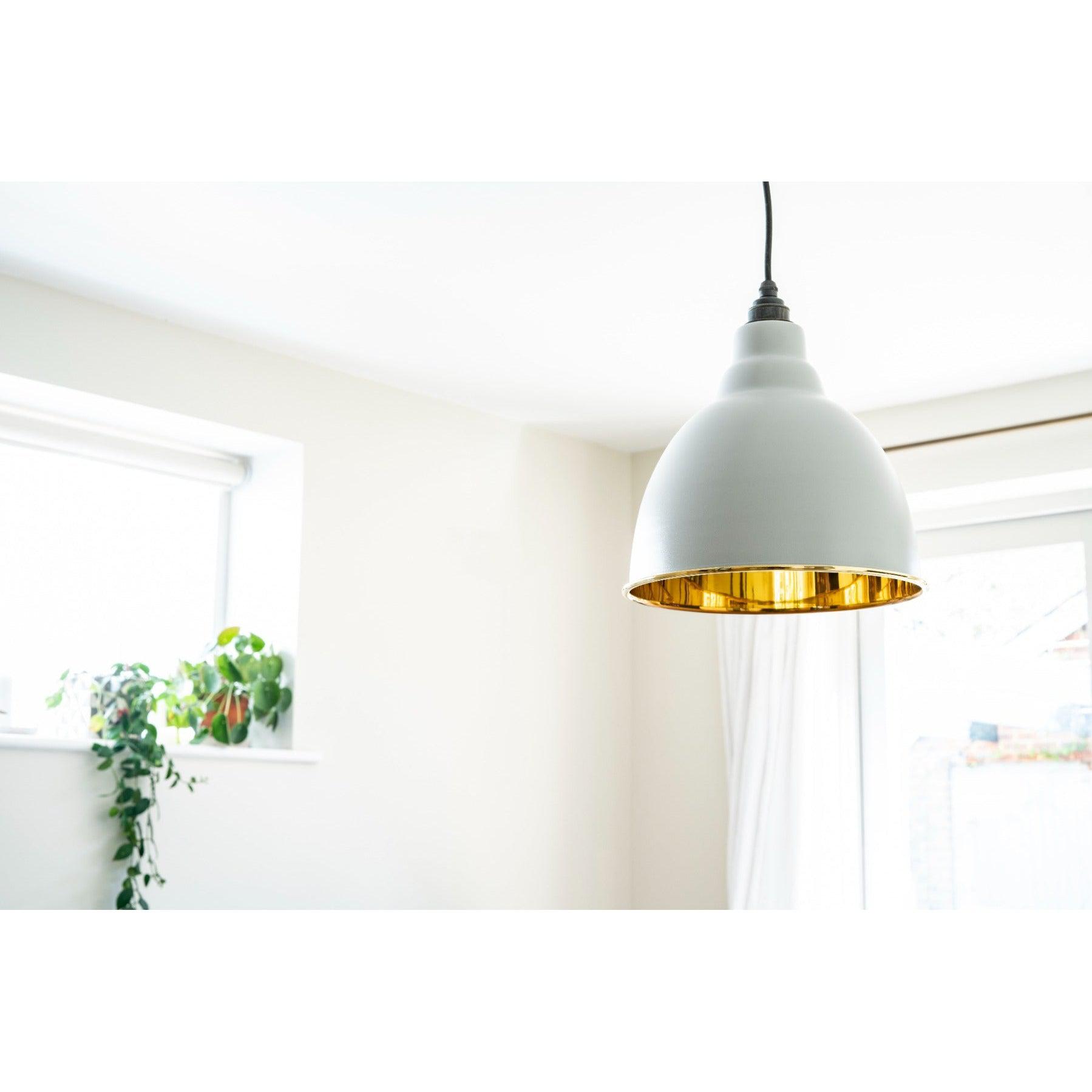 Smooth Brass Brindley Pendant in Birch | From The Anvil-Brindley-Yester Home
