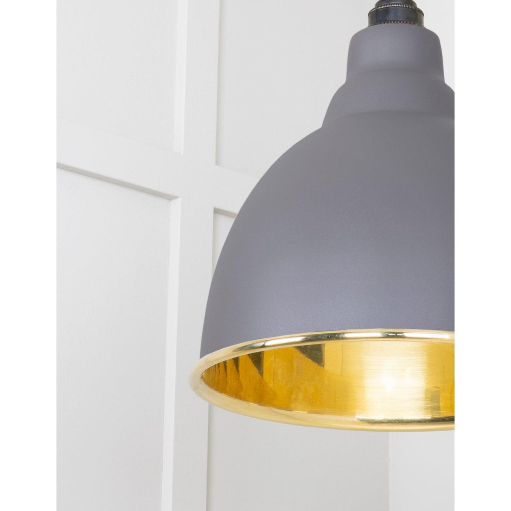 Smooth Brass Brindley Pendant in Bluff | From The Anvil-Brindley-Yester Home