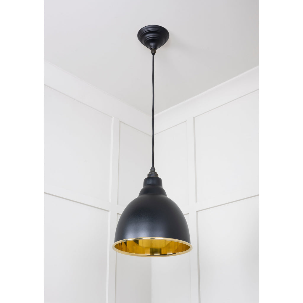 Smooth Brass Brindley Pendant in Elan Black | From The Anvil-Brindley-Yester Home