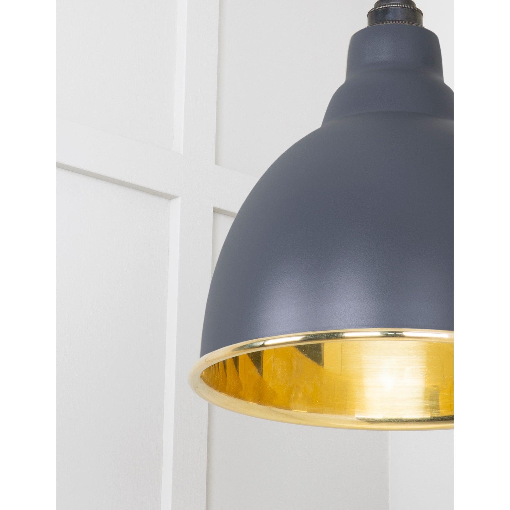 Smooth Brass Brindley Pendant in Slate | From The Anvil-Brindley-Yester Home
